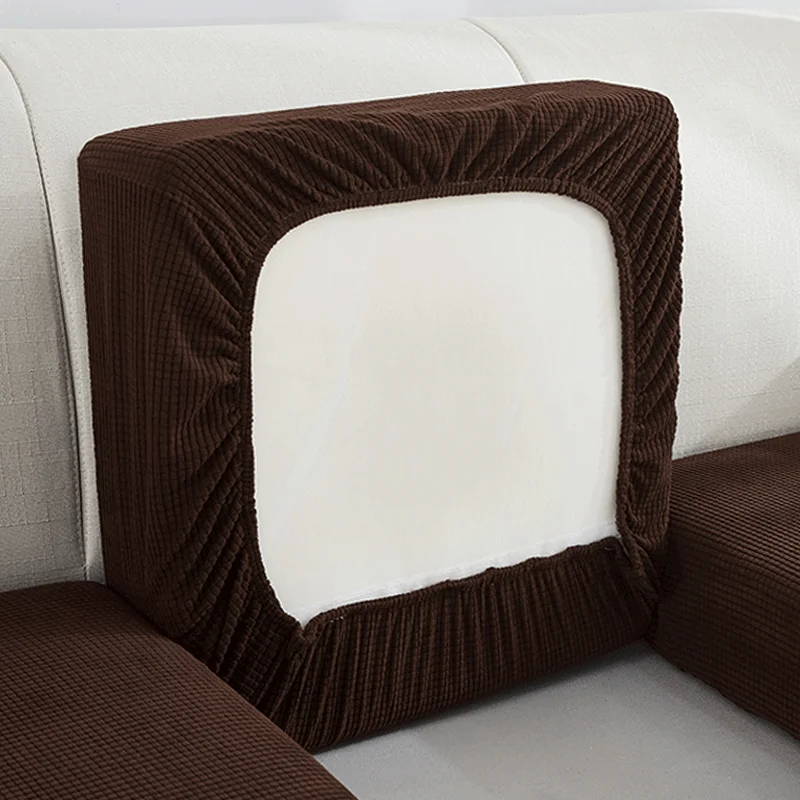 

Sofa Cushion Cover Plaid Polyester Slipcover For Living Room Funiture Protector Seat Cushion Elastic Solid Color