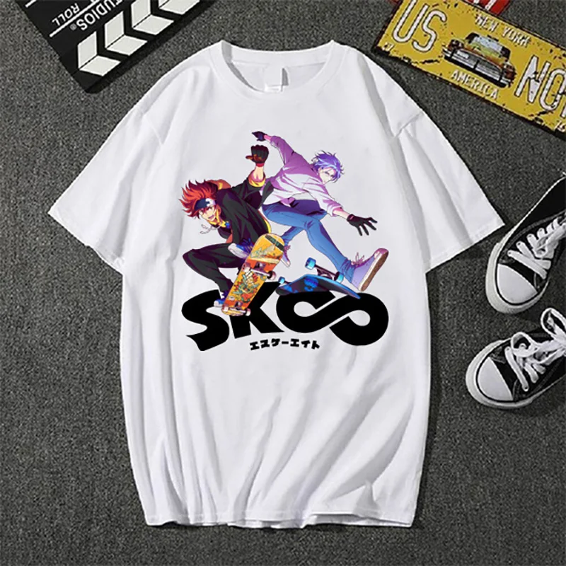

Streetwear Harajuku T-Shirt Men Hip Hop Cartoon SK8 the Infinity Printed Tshirt Harajuku Casual 2021 Summer Short Sleeve T Shir