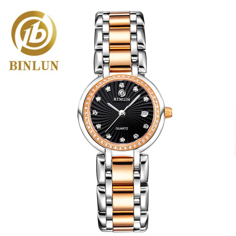 Серебристый BINLUN роскошные часы для женщин наручные часы для пары rolexable для мужчин часы водонепроницаемые часы с бриллиантовым циферблатом спортивные часы Relogi - Цвет: Серебристый