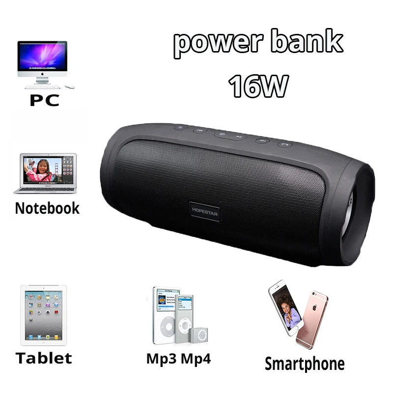 HOPESTAR H14 открытый портативный Bluetooth динамик стерео Бас Колонка Поддержка USB