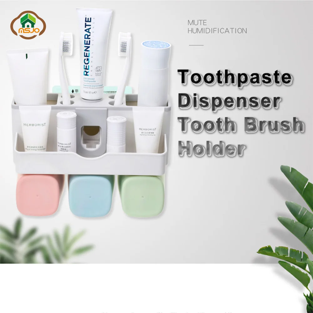 MSJO зубная паста диспенсер и щетка держатель аксессуары для ванной комнаты