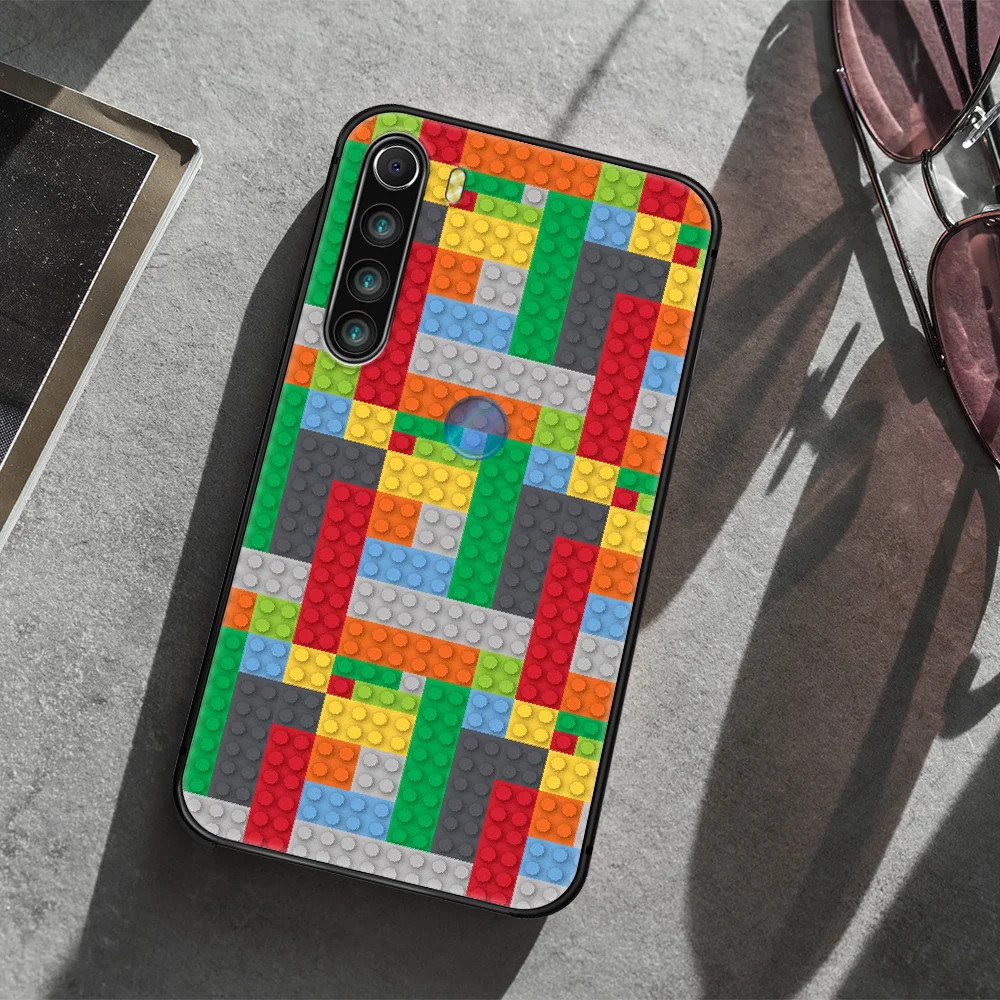 

LEGOs Phone Case Cover Hull For XIAOMI Redmi 7 7a 8 8a 9 10X NOTE 6 7 7s 8 8t 9 9s Pro Max black Hoesjes Luxury Cover Soft Back