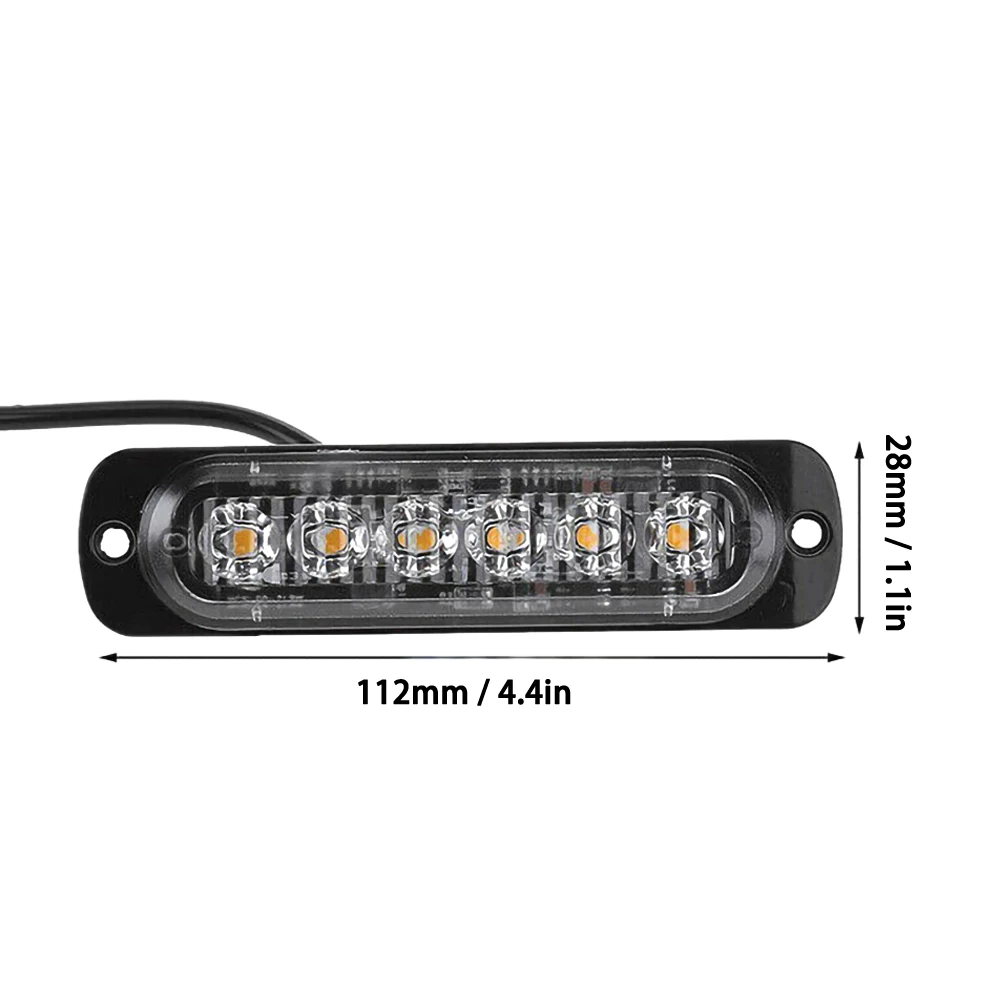 

10 Pcs LED lights Car Signal Lamp Amber 6 LED Urgent Warning Working 12V Dust-proof Car Accessories Wholesale Quick Delivery