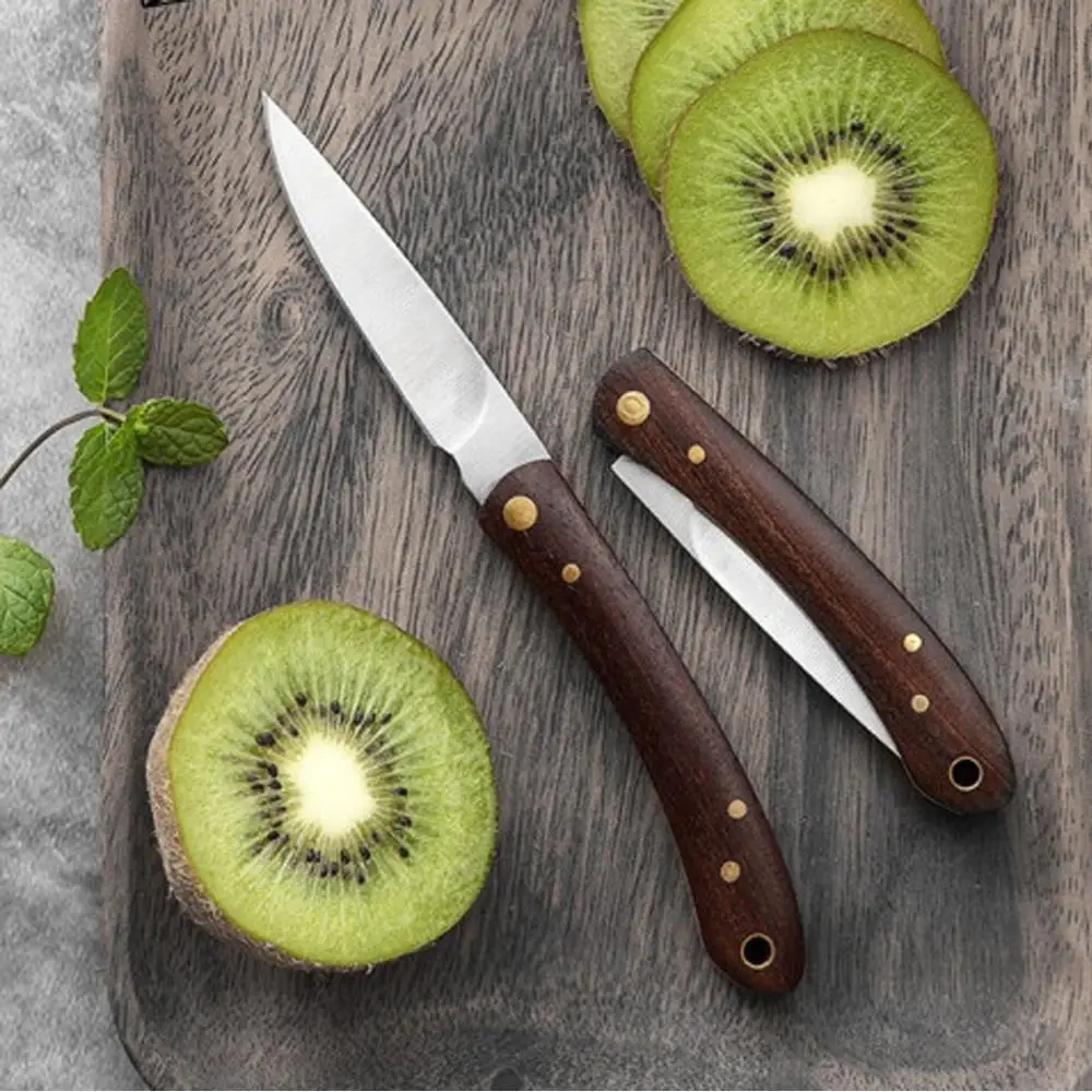 Promithi Stainless steel folding knife wooden handle portable fruit melon | Инструменты