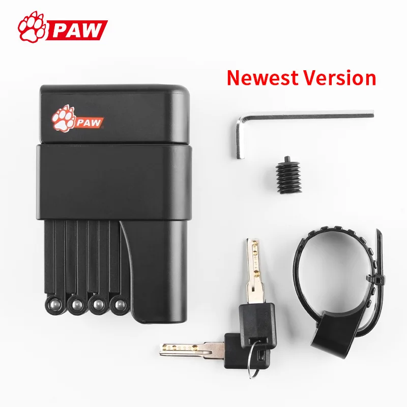 

PAW folding bicycle lock anti-shear anti-folding scooter lock alloy anti-theft strong security bicycle folding lock chain lock