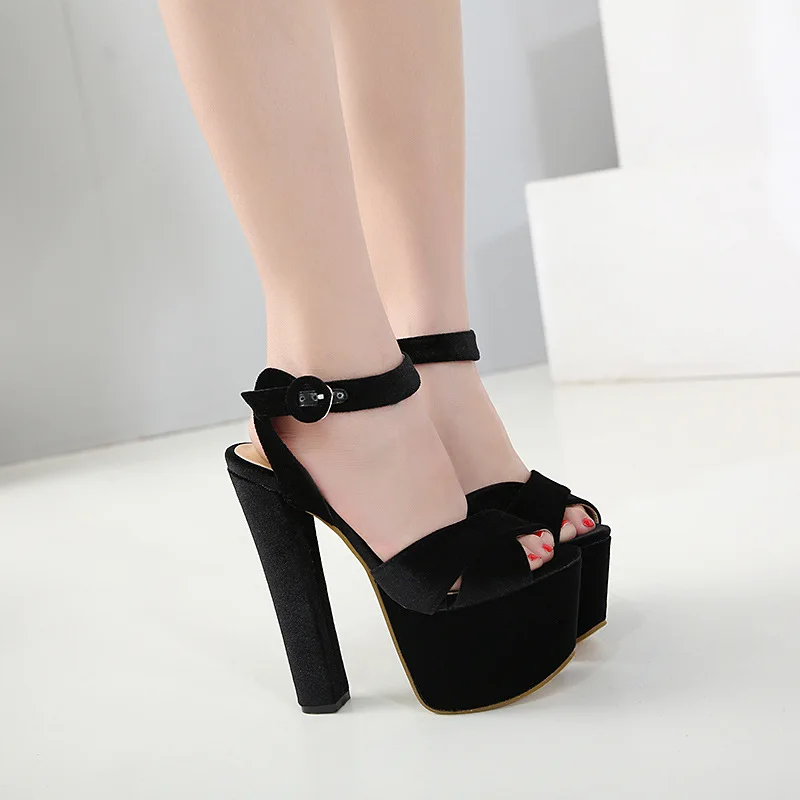 

new women's Shoes Sexy thick heel cross strap waterproof Platform Sandal