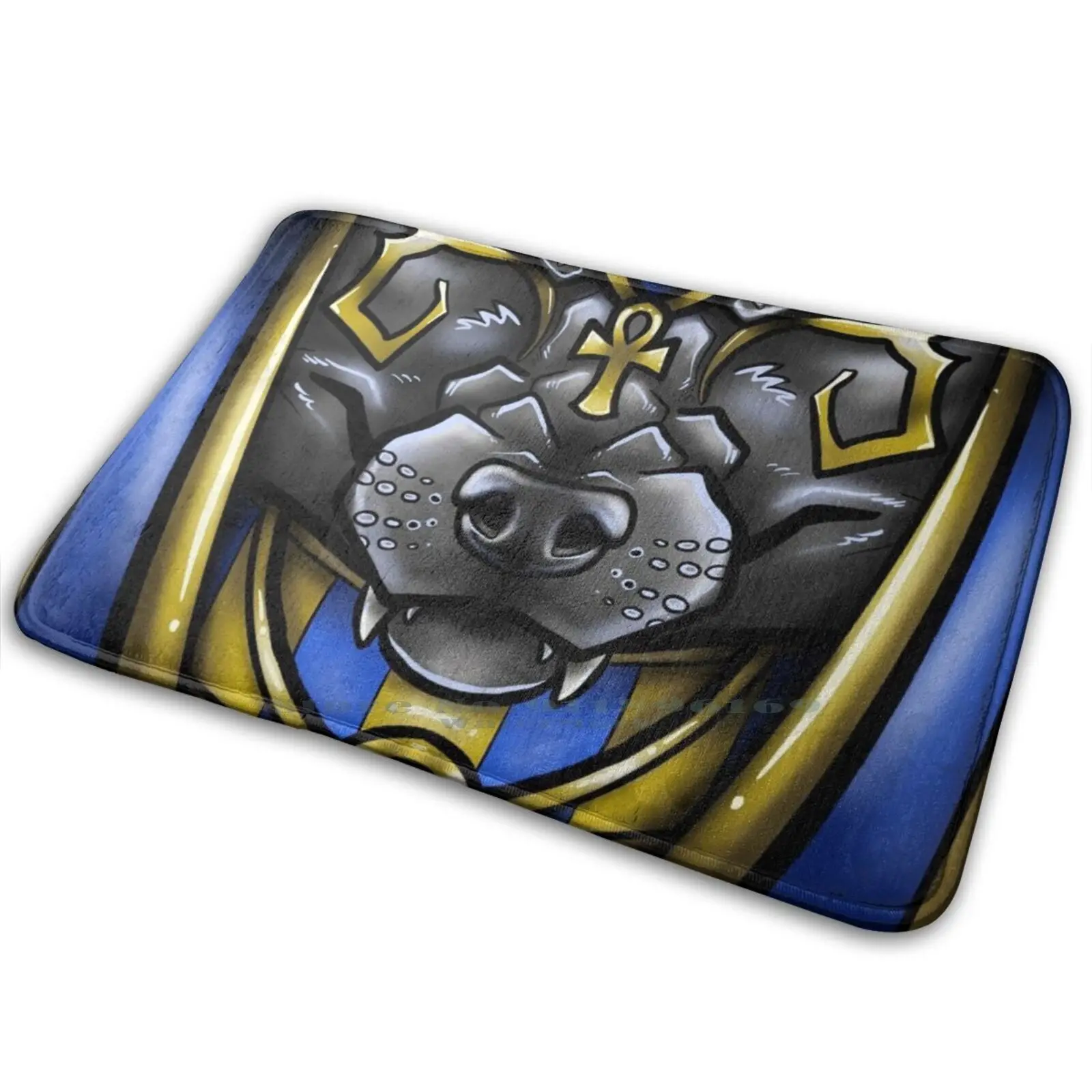 Anubis Face Mat Rug Carpet Anti-Slip Bedroom Entrance Door Egypt Egyptian Jackal God Death Dead Dog Canine Ankh |