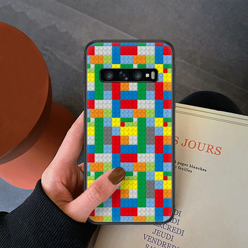 

Game LegoS blocks Phone Case For Samsung Galaxy Note S 8 9 10 20 Plus E Lite Uitra black Bumper 3D Prime Silicone Funda Soft
