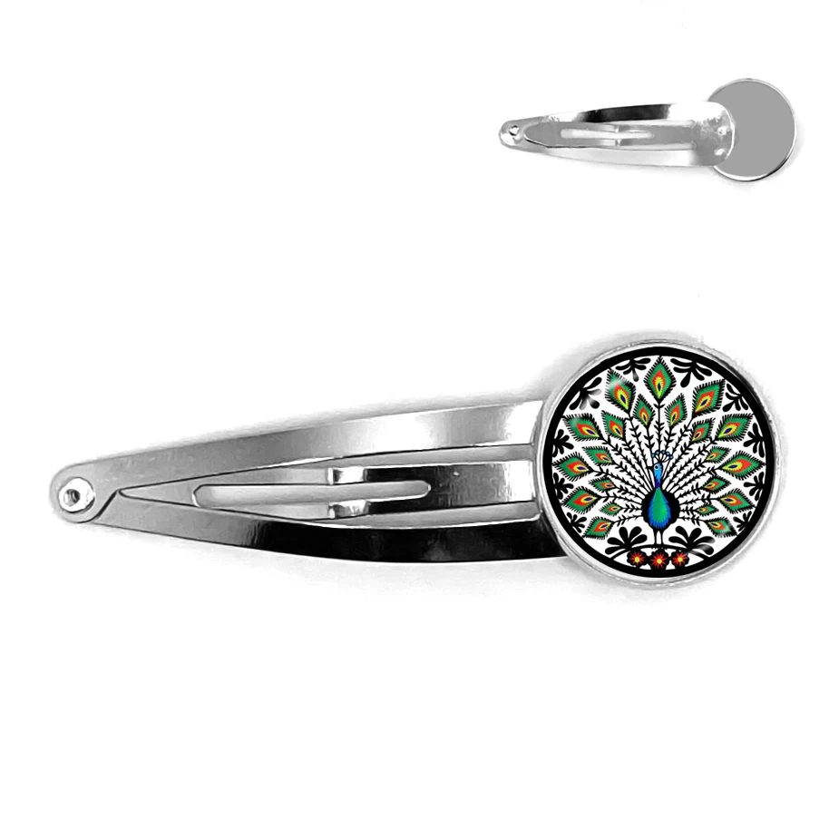Заколки для волос с этническим полированным фольклорным рисунком стеклянный