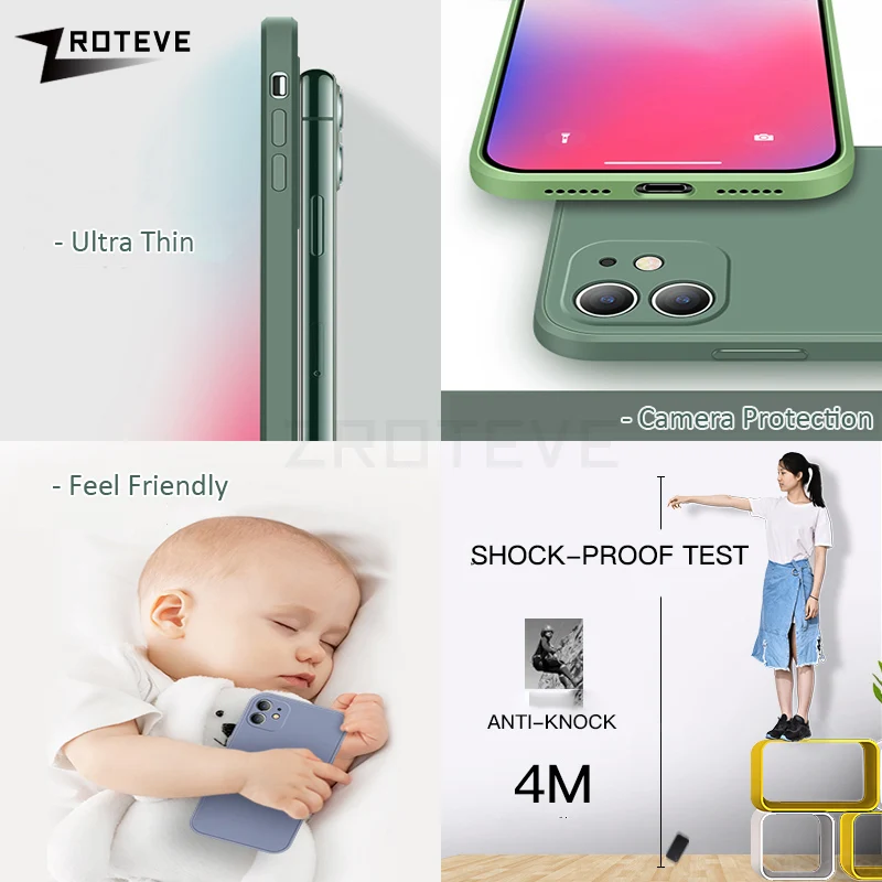 

ZROTEVE Cover For iPhone 11 Pro Max Case Liquid Silicone Coque For Apple iPhone X XR XS Cover For iPhone 12 Mini Pro Max Cases