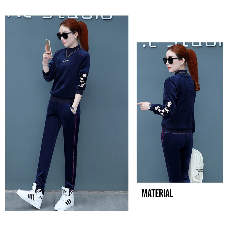 Зимний утолщенный повседневный костюм для женщин новинка 2018 корейский стиль