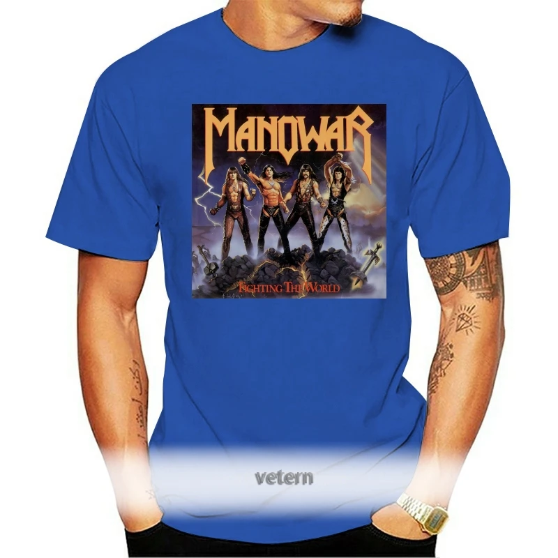 

Manowar T Shirt Fighting The World- Show Original Title Hot Sale Men T Shirt Fashion