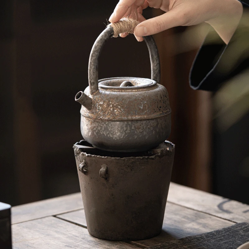 Керамический чайник ручной работы в японском стиле 450 мл