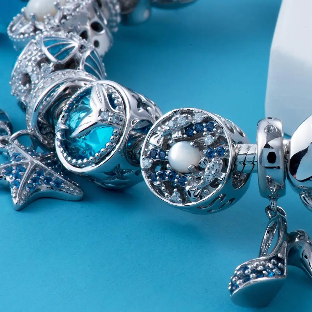 Подвеска для браслета DDBJ030 с тропическими рыбками и растениями | Украшения