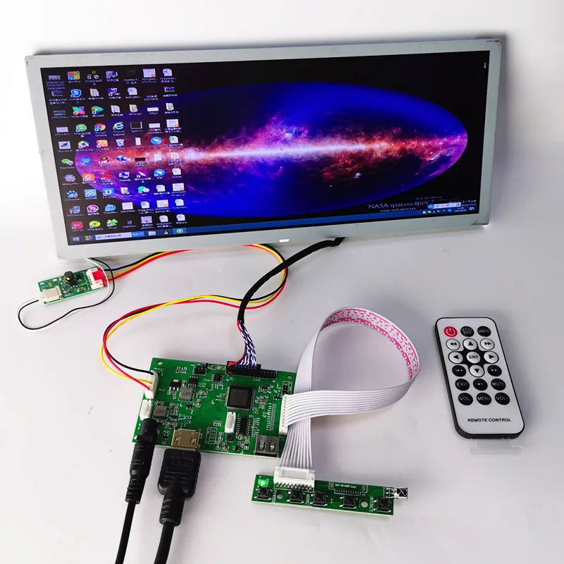 Tela de Temperatura Kit de Módulo de Exibição Lcd de 12.3 Kit de Memória Polegadas Hdmi Play Display Raspberry pi Computador Diy 1280×480 Usb