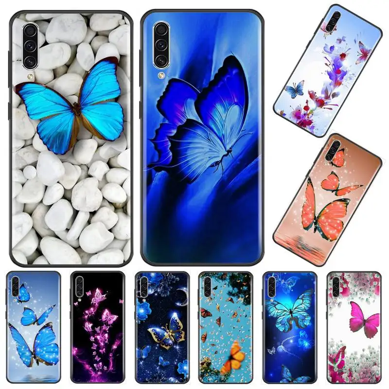 Цветной чехол для телефона с бабочками и цветами Samsung Galaxy M10 20 30 A 40 50 70 71 6S A2 A6 A9 2018 J7
