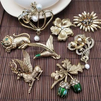 gold plated freshwater pearls female corsage personality and temperament matching brooch for women
