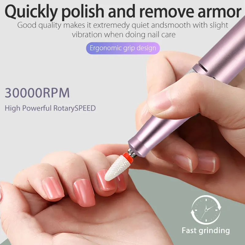 Сверло для ногтей 30000 об / мин Pro Маникюрный аппарат Аппарат маникюра Педикюрный
