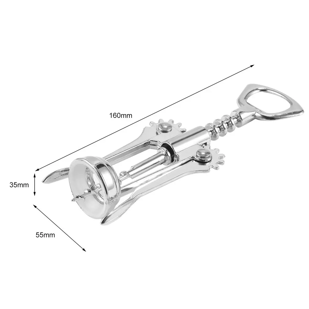 

1Pc Stainless Steel Bottle Opener Waiter Metal Wine Corkscrew Bottle Handle Opener Corkscrews 16 x 5.5 x3.5cm