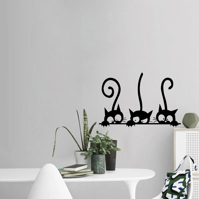 

Lovely Three Black Cat DIY Wall Stickers Animal Room Decoration personality Vinyl Wall Decals