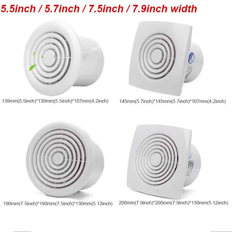

220V 5.5~7.9inch silence Ventilating Strong Exhaust Extractor Fan for Window Wall Bathroom Toilet Kitchen Mounted 100/150mm fan