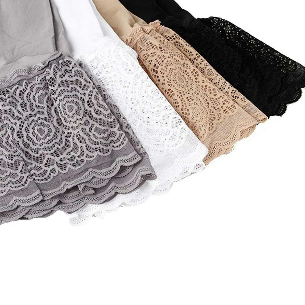 

Women Safety Shorts Seamless Nylon High Waist Pants Sexy Lace Boyshorts Female Slimming Panties Soft Underwear