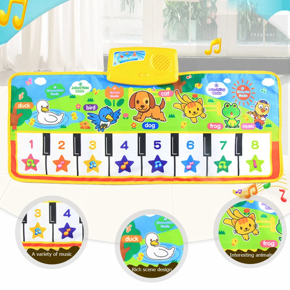 

Musical Mats with Animal Sound Toddler Toys Learning Pad Children Portable Interactive Present for Children Baby Piano