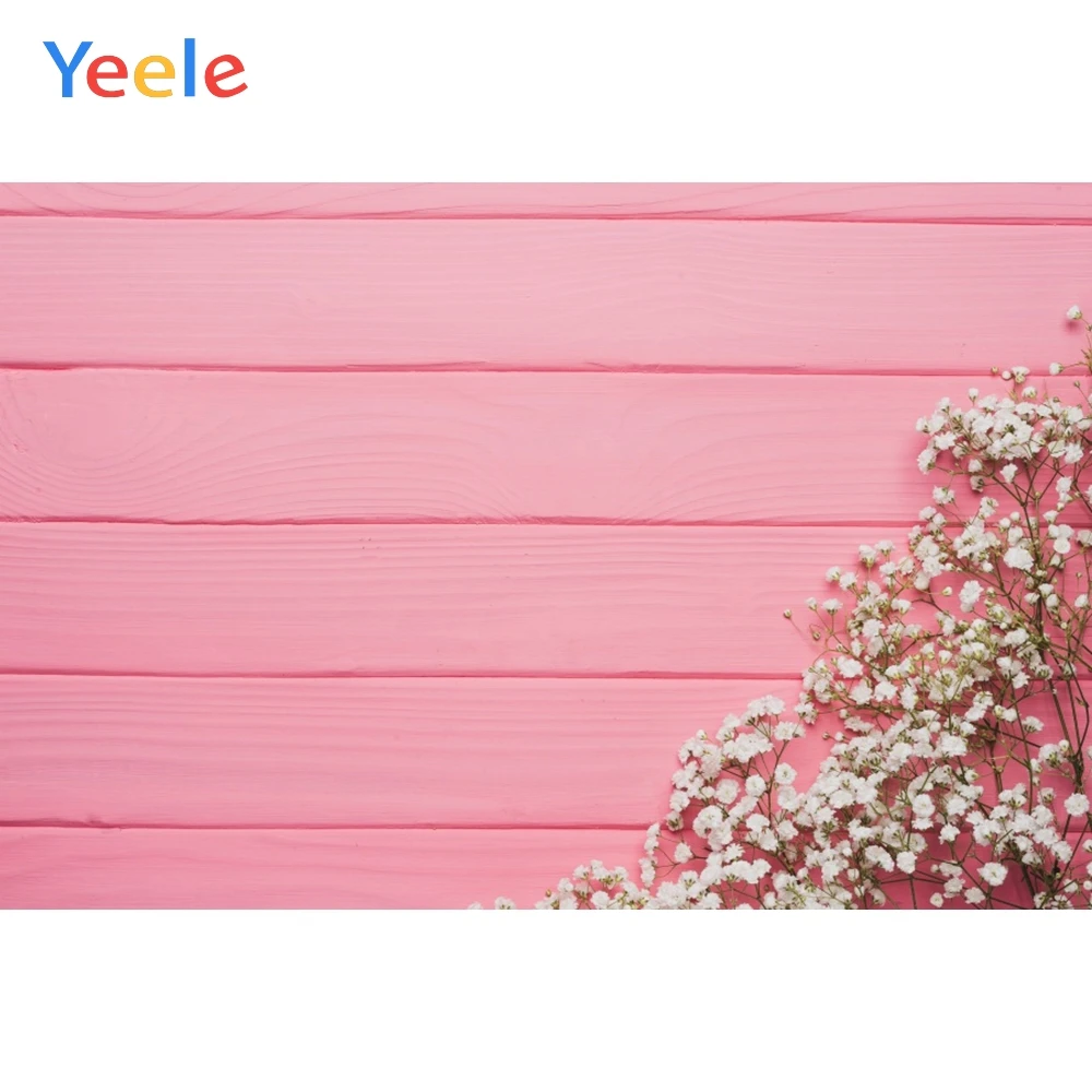 

Yeele Pink Wooden Board Planks Flowers Newborn Girl Photo Background Food Dessert Party Photo Backdrop Photo Studio Photocall