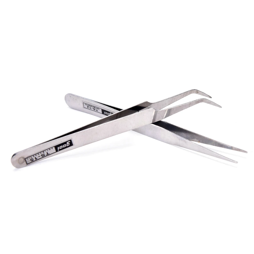 

2PCS Professional Tweezers For Nail Art/Face Care/Eyelash Extension Blackhead Acne Blemish Pimple Remove Tool