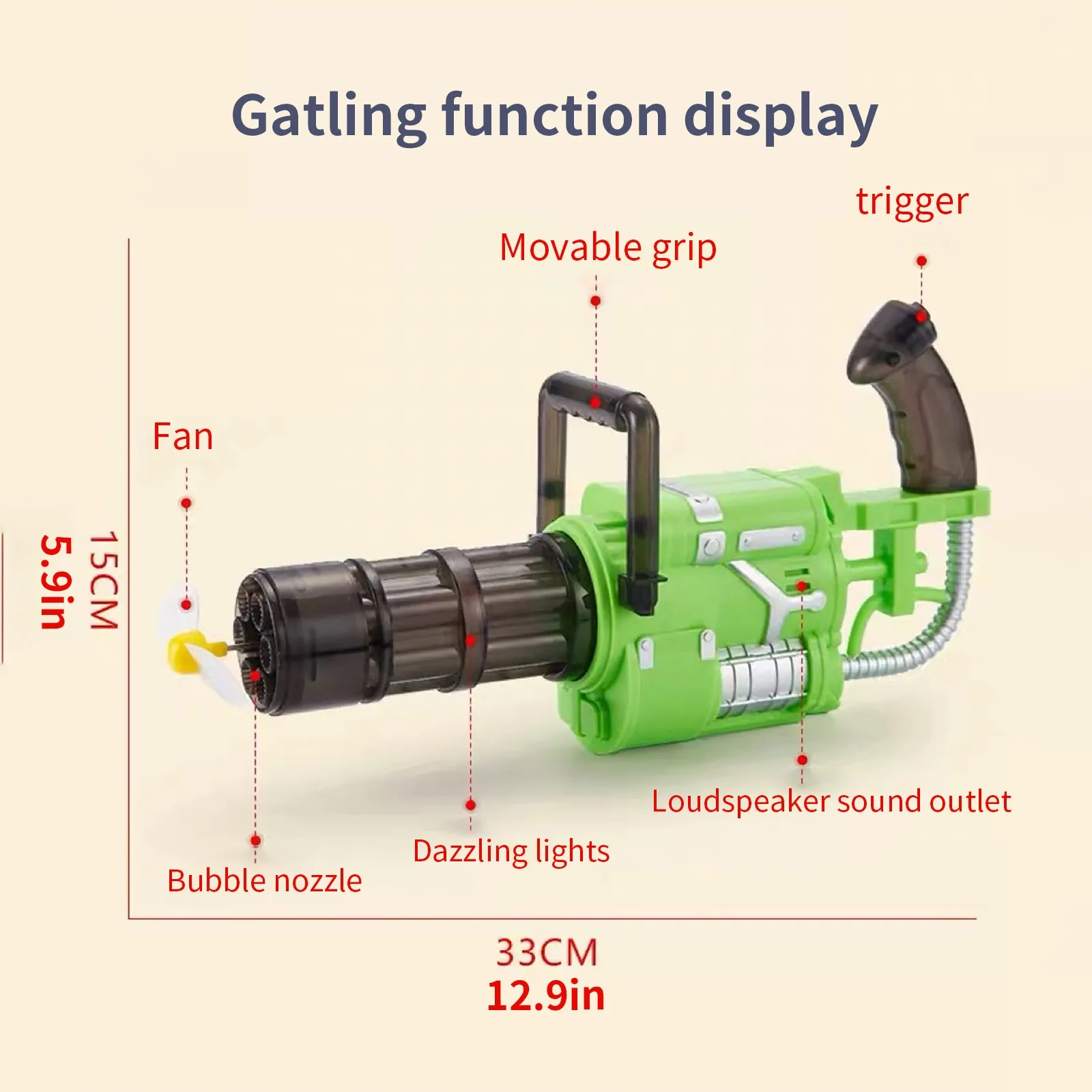 

Gatling Bubble 8 Hole Automatic Bubble Maker Kids Bubble Machine Plastic Electric Magic Bubble Machine Children Bath Toys summer