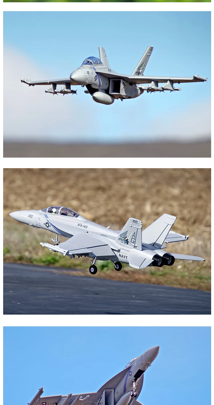 Радиоуправляемый самолет FMS F/A-18F F18 Super Hornet V2 70 мм воздуховод вентилятор EDF струйная шкала модель самолета PNP 6S 6CH с створками