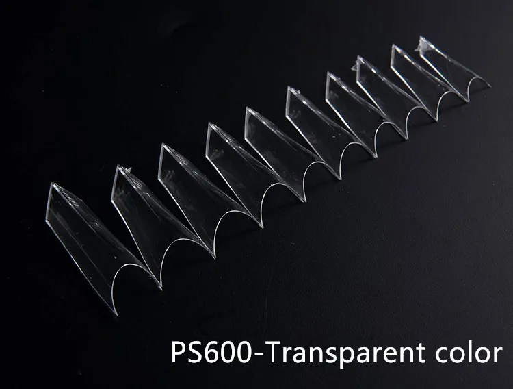 P600-Transparent Дизайн ногтей, накладные ногти-500 кончиков на шпильках, изогнутые прозрачные французские кончики для ногтей, не оставляющие следов профессиональные искусственные ногти - Цвет: P600-Transparent