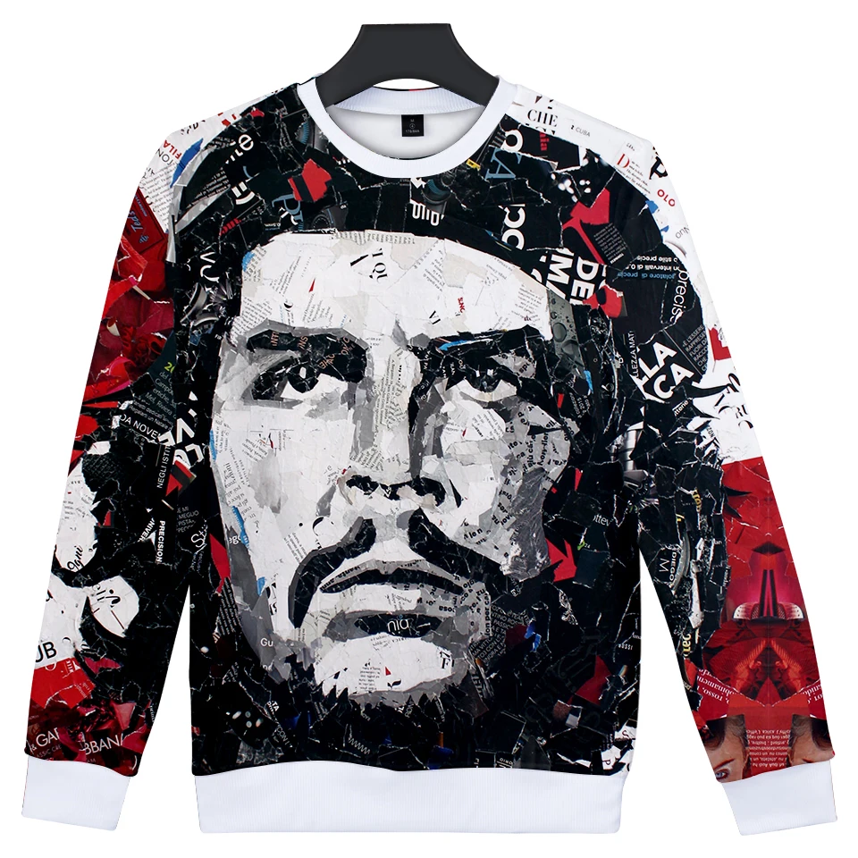 

Лидер продаж 2020, Модный повседневный Свитшот Aikooki Che Guevara с круглым вырезом, без кепки, пуловер Che Guevara с 3D-принтом, уличная одежда