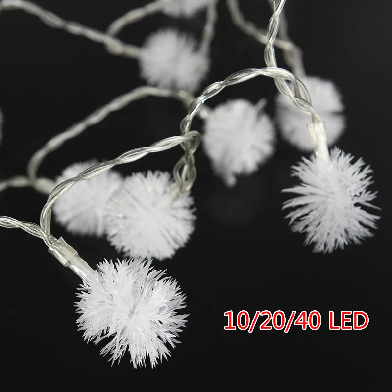 10LED/20LED/40LED Светодиодная звезда/Снежный помпон сказочная Гирлянда для