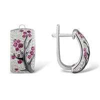 trendy transparent earrings crystal rhinestone crystal flower plum tree branch blossom drop earrings wedding jewelry gifts