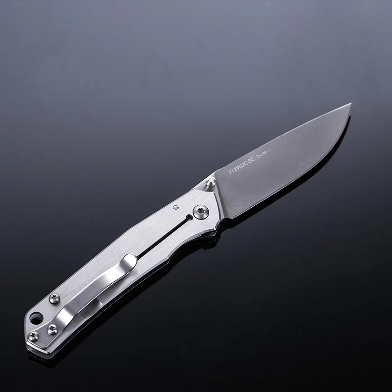 Sanrenmu 7129 Открытый Карманный EDC Кемпинг Складной нож ручка из нержавеющей стали с карманным зажимом для походов выживания