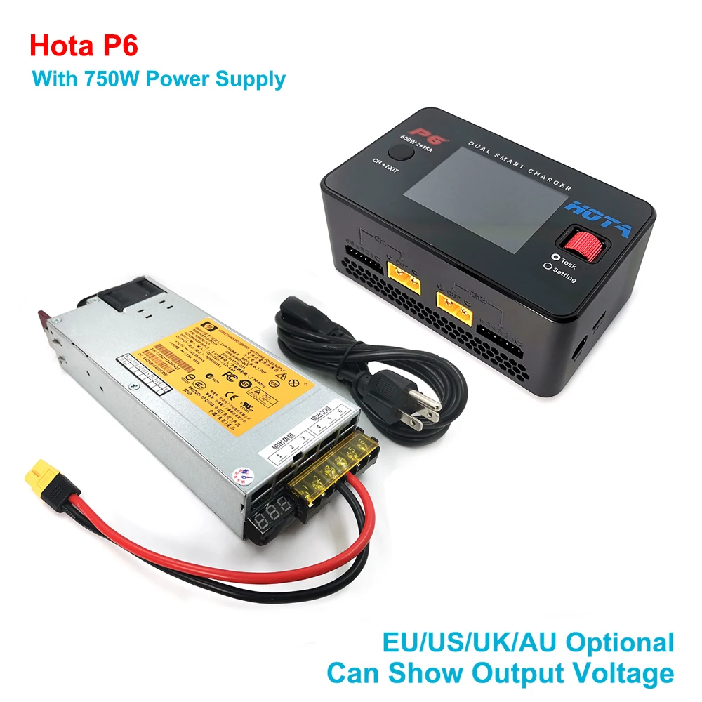 HOTA P6 300 Вт x2 с 750 источник питания зарядное устройство смарт для Lipo LiIon NiMH батарея
