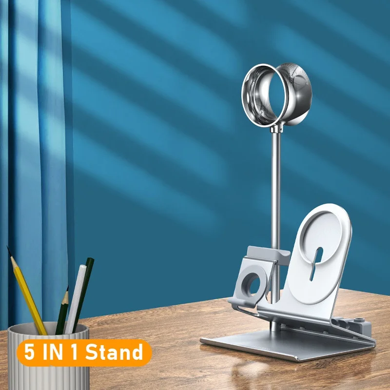 5in1 metal phone holder stand for apple pencil watch airpods pro charging station for iphone xs xr 13 12 pro max mini 8 7 6 plus free global shipping