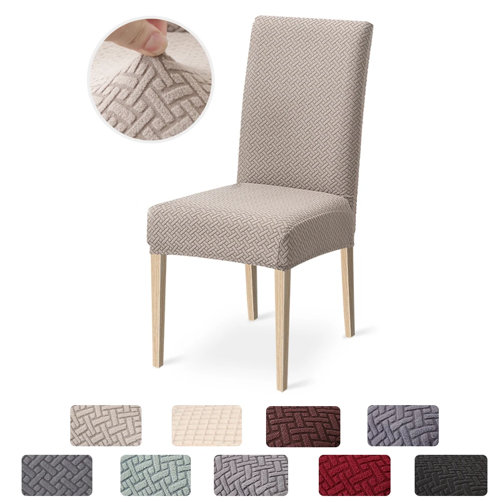 

1/2/4/6pcs Dining Chair Cover Jacquard Spandex Slipcover Protector Case Stretch for Kitchen Chair Seat Hotel Banquet Elastic