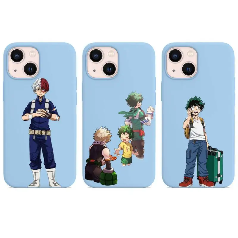 

my hero academia wallpaper Phone Case for iphone 13 12 XS 11 pro max mini SE 2020 6 6s 7 8 plus X XR cases candy color funda