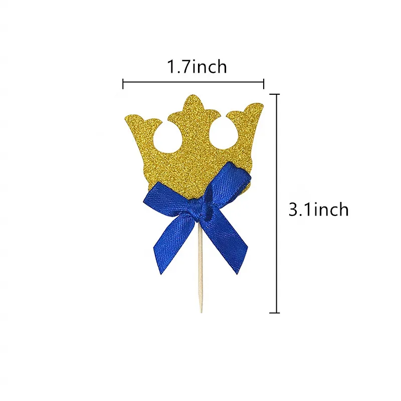 10 шт./лот корона принцессы золотистый позолоченный торт Топпер 1-й День рождения