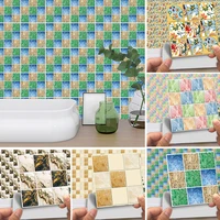 15pcs retro tiles wall stickers for bathroom tile stickers decor adhesive waterproof pvc wall stickers waist line