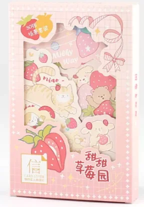 143mmx93mm strawberry garden paper postcard(1pack=30pieces)