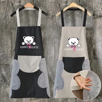 hand wiping bib apron with 1 pocket waterproof drip cooking kitchen apron for male and female chefs