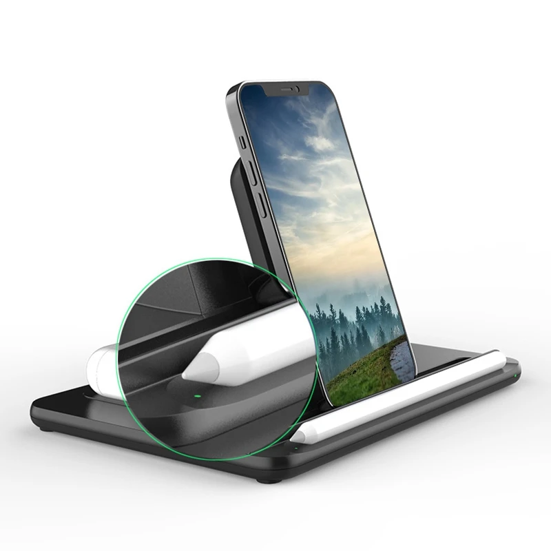 

5 in 1 Wireless Charger Qi 15W Fast Charging Stand for iPhone 12 11 X XS XR XS Max 8 for Apple Watch 6 5 4 3 2