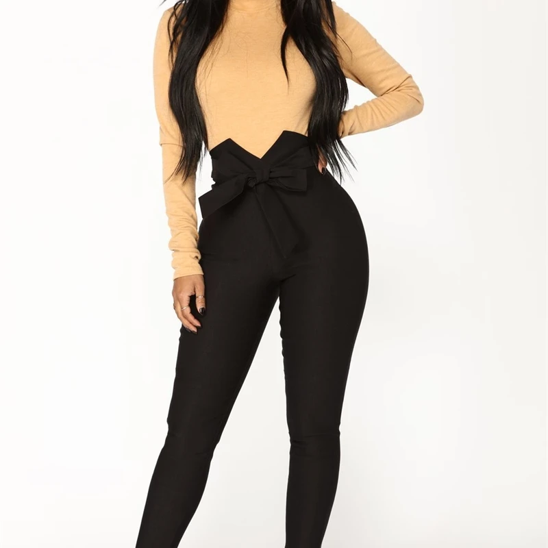 

Sexy Bowknot Slim Stretch High Waist Harem Pants Joggers Pantalon Femme Boho Trousers