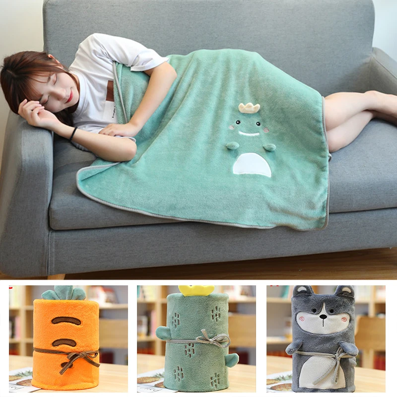 

Cartoon coral fleece blanket pet flannel air-conditioning blanket children's summer nap blanket blanket portable blanket