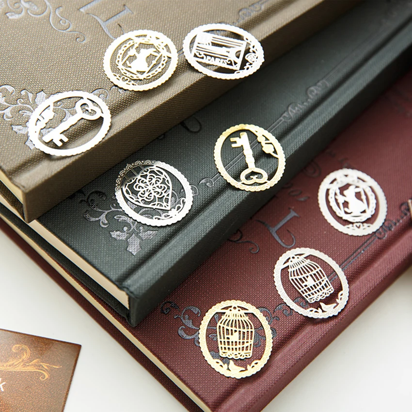 Золото/серебро Мини Винтаж металлическая Закладка полые держатель страниц книги