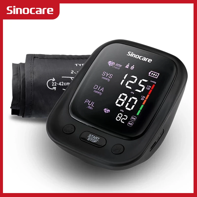 

Sinocare sphygmomanometer Arm Blood pressure monitor Professional Digital Blood pressure monitor Adjustable Cuff 2-Users Mode