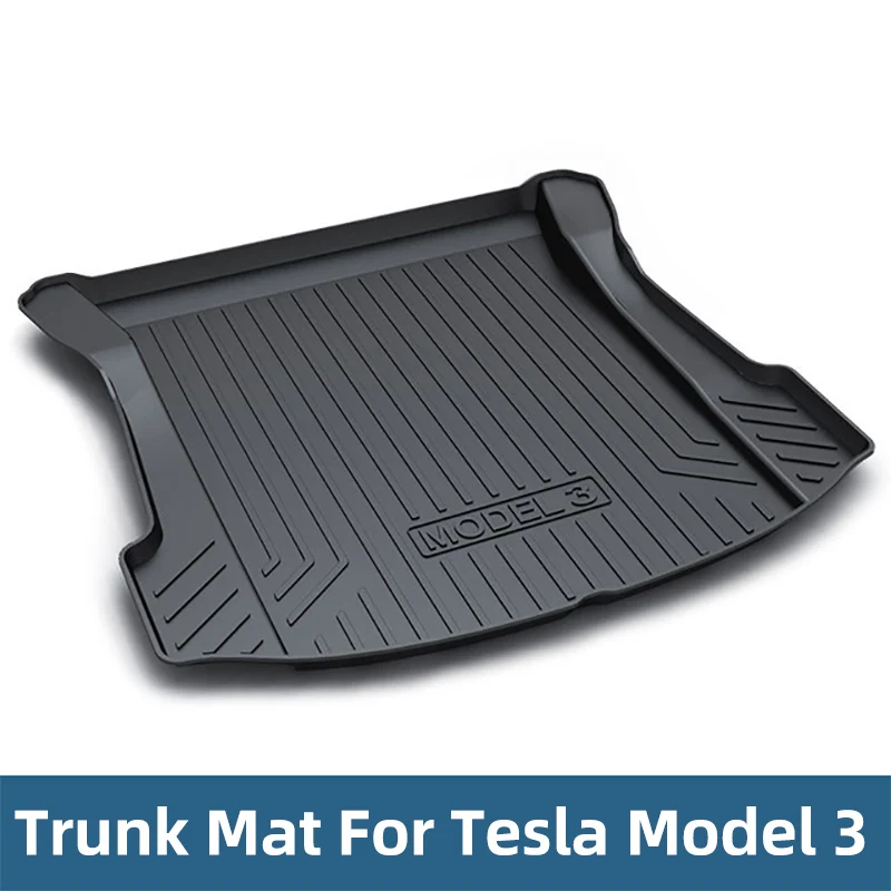 TPO резиновый коврик для багажника Tesla модель 3 автомобильные аксессуары черный автомобильный коврик для багажника задний Грузовой лоток